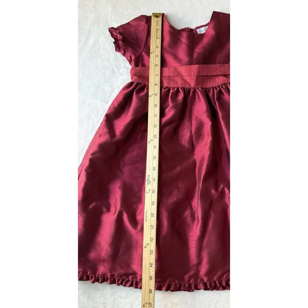 George‎ Cherry Red Formal Girls Sz 6X Party Tie Princess Christmas Formal Dress